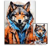 Puzzle da 1000 pezzi per adulti motivo: lupo animale puzzle per adulti perfetti per adolescenti rompicapo per creare legami familiari e regalo fai da te per la casa 1000 pezzi (38x26 cm)