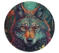 Puzzle da 1000 pezzi per adulti, motivo: lupo astratto, in cartone, regalo di Natale, ideale per ufficio, camera da letto, soggiorno (67,5x67,5cm)