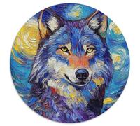 Puzzle da 1000 pezzi per adulti, motivo: lupo e cielo notturno, in cartone, fai da te, regalo per la casa, gioco rompicapo, 67,5x67,5 cm