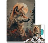 Puzzle da 1000 pezzi per adulti, motivo: lupo fantasy, difficili da completare ma divertenti e divertenti, regali unici per compleanni e compleanni (38x26cm)