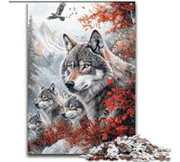 Puzzle da 1000 pezzi per adulti, motivo: Lupo nella giungla, puzzle in legno per adulti, 26x38cm, sfida per la mente, regalo perfetto per adolescenti e decorazioni per la casa