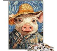 Puzzle da 1000 pezzi per adulti, motivo: maialino di Van Gogh. Dimensioni del puzzle: 38x26cm. Ideale per il divertimento in famiglia, il relax e come regalo per le feste.