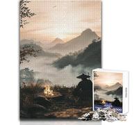 Puzzle da 1000 pezzi per adulti, motivo: monaco accanto al fuoco, ideale per momenti di relax, giocattolo da gioco con fustellatura di precisione, dimensioni 50x75cm