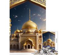 Puzzle da 1000 pezzi per adulti motivo moschea dorata bellissimo giocattolo per la casa opera d'arte regalo gioco educativo attività divertenti a casa dimensioni 38x52cm