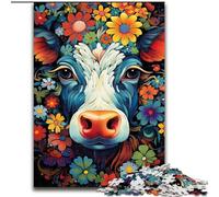Puzzle da 1000 pezzi per adulti, motivo: mucca colorata, in legno, un regalo perfetto per il divertimento in famiglia, 50x75cm, per decorare la casa, allenare il cervello e come regalo per le feste