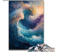 Puzzle da 1000 pezzi per adulti, motivo "Onde", in legno, ideale come regalo per famiglie, dimensioni 50x75cm, ideale per decorazioni per la casa, allenamento del cervello e regali per le feste