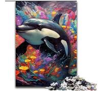 Puzzle da 1000 pezzi per adulti, motivo: orca assassina, in legno, dimensioni: 50x75cm, rompicapo, gioco per adulti, attività interattiva per famiglie.