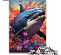 Puzzle da 1000 pezzi per adulti, motivo: orca assassina, puzzle impossibili per adulti, dimensioni: 50x75cm, rompicapo impegnativo per adolescenti, divertente serata di giochi in famiglia.