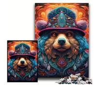 Puzzle da 1000 pezzi per adulti, motivo: orso bruno, 50x75cm, perfetto per il divertimento in famiglia a Natale, Ringraziamento, compleanni e Pasqua.