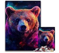 Puzzle da 1000 pezzi per adulti, motivo: orso bruno galattico, puzzle in legno ideali per gli innamorati, Capodanno e San Valentino, 50x75CM/19,68x29,52 pollici.