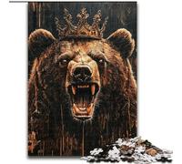 Puzzle da 1000 pezzi per adulti, motivo Orso Bruno reale, familiari e amici, sfida rompicapo (dimensioni 50x75cm)