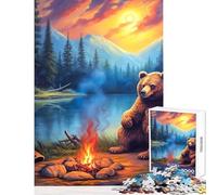 Puzzle da 1000 pezzi per adulti motivo: orso grizzly decorazione per la casa giocattolo ottimo regalo gioco pratico con pezzi completamente interconnessi di forma casuale dimensioni: 50x75cm