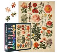 Puzzle da 1000 pezzi per adulti, motivo: paese delle meraviglie botanico con colori intensi, puzzle di alta qualità, 27,5 x 19,7 pollici (70 x 50 cm)