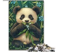 Puzzle da 1000 pezzi per adulti, motivo: panda che mangia bambù, in legno, rompicapo stimolante per adolescenti, perfetto come decorazione per la casa o come regalo, dimensioni: 50 x 75cm