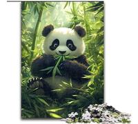 Puzzle da 1000 pezzi per adulti, motivo: panda che mangia bambù, puzzle in cartone fai da te, rompicapo impegnativo, gioco interattivo per famiglie, dimensioni 26X38CM