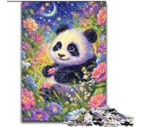 Puzzle da 1000 pezzi per adulti, motivo: panda con fiori, 50x75cm, idea regalo per compleanno, gioco rompicapo stimolante