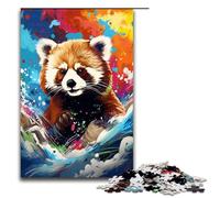 Puzzle da 1000 pezzi per adulti motivo panda rosso e farfalla di Splatters Un sacco di puzzle colorati regali di compleanno decorazioni da parete 75x50 cm