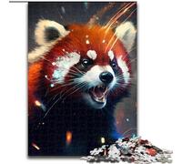 Puzzle da 1000 pezzi per adulti, motivo: panda rosso fantasy, puzzle da 1000 pezzi per adulti, per divertirsi in famiglia, perfetti per le vacanze e per le serate di gioco interattive (26x38cm)