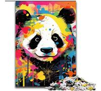 Puzzle da 1000 pezzi per adulti, motivo: panda rosso, graffiti artistici in legno, perfetto come decorazione fai da te o regalo di compleanno, 50x75cm per compleanni, feste e occasioni speciali
