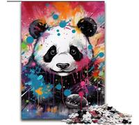 Puzzle da 1000 pezzi per adulti, motivo: panda rosso, graffiti artistici, puzzle impegnativi, idea regalo per le feste, opera d'arte divertente, opera d'arte dettagliata (dimensioni 50x75cm)