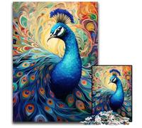 Puzzle da 1000 pezzi per adulti, motivo: pavone colorato, ideale per gli innamorati, perfetto regalo di Natale, Capodanno e San Valentino, 26X38CM/10,23x14,96 pollici.