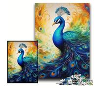 Puzzle da 1000 pezzi per adulti, motivo: pavone colorato, puzzle difficili per adulti, 50x75cm, regalo per la sfida del cervello, attività educativa per adolescenti.