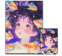 Puzzle da 1000 pezzi per adulti, motivo: pesciolino rosso, puzzle in cartone, giochi educativi, con poster abbinato e foglio di quiz per età dai 14 anni in su, 26x38cm