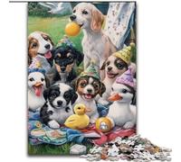 Puzzle da 1000 pezzi per adulti, motivo: picnic con cani, 50x75cm, per feste, compleanni e serate di giochi in famiglia