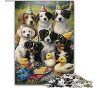 Puzzle da 1000 pezzi per adulti, motivo: picnic con cani, puzzle impossibili per adulti, 26x38cm, ideale come decorazione fai da te e come regalo rompicapo