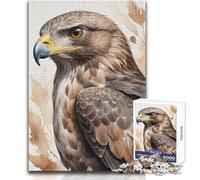 Puzzle da 1000 pezzi per adulti, motivo: Poiana comune, acquerello, tranquillo e rilassante, per il tempo libero, con bordi di precisione, giocattolo artigianale, dimensioni: 38x52cm
