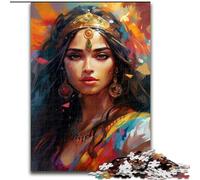 Puzzle da 1000 pezzi per adulti, motivo principessa indiana, dimensioni 50x75cm, divertente gioco in famiglia, opera d'arte decorativa fai da te.