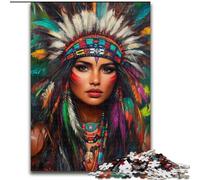 Puzzle da 1000 pezzi per adulti, motivo: principessa indiana, in legno, relax e sfida, decorazione colorata per la casa, amici, dimensioni 50X75cm