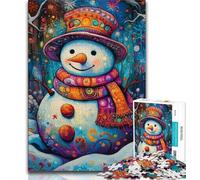 Puzzle da 1000 pezzi per adulti motivo: pupazzo di neve ideale come regalo per tutta la famiglia dai 14 anni in su (26x38cm)