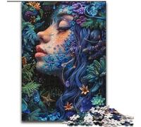 Puzzle da 1000 pezzi per adulti, motivo: ragazza psichedelica, in legno, con gioco interattivo per famiglie, tutte le età 1000 pezzi(50x75cm)