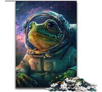 Puzzle da 1000 pezzi per adulti, motivo: rana, astronauta, spazio, in legno, per stimolare l'interazione familiare e stimolare il cervello, sfida di attività per famiglie, 1000 pezzi(50x75cm)