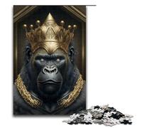 Puzzle da 1000 pezzi per adulti motivo Re Gorilla in stile Art Déco gioco pratico decorazioni e regali unici per la casa 75x50 cm.