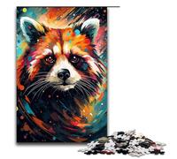 Puzzle da 1000 pezzi per adulti motivo robot panda rosso di Splatters molti puzzle spessi e colorati decorazione da parete antistress 75x50cm
