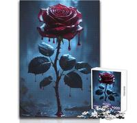 Puzzle da 1000 pezzi per adulti, motivo: rosa di sangue, rilassante e tranquillo, per il tempo libero, con bordi di precisione, giocattolo artigianale, dimensioni: 38x52cm