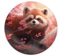 Puzzle da 1000 pezzi per adulti, motivo: Sakura Red Panda, puzzle rotondi da 1000 pezzi per rompicapo, gioco interattivo per famiglie, adatto dai 14 anni in su, 67,5x67,5 cm.