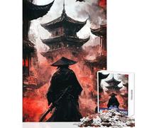 Puzzle da 1000 pezzi per adulti motivo samurai nella città rossa decorazione per la casa giocattoli opere d'arte regalo gioco pratico impegnativo da completare dimensioni 38x52cm