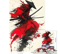 Puzzle da 1000 pezzi per adulti motivo: samurai rosso e nero dipinto a inchiostro giocattoli antistress ottimi regali e giocattoli per giochi educativi attività divertenti a casa dimensioni: 50x75cm