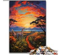 Puzzle da 1000 pezzi per adulti, motivo: Savana africana, in legno, ideale per il divertimento in famiglia, regalo perfetto per feste e compleanni(50x75cm)