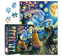 Puzzle da 1000 pezzi per adulti, motivo: scheletro, coppia danzante, puzzle impegnativi difficili, regalo per la famiglia e decorazione per la casa (notte stellata) 50,8 x 68,8 cm