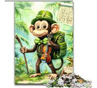 Puzzle da 1000 pezzi per adulti, motivo scimmia viaggiatrice, decorazione da parete per la casa e gioco per la famiglia (dimensioni 50x75cm)