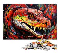 Puzzle da 1000 pezzi per adulti, motivo: serpente colorato, in legno, ideale come decorazione fai da te e come regalo rompicapo, 50x75CM/19,68x29,52 pollici.