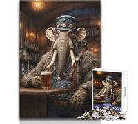 Puzzle da 1000 pezzi per adulti, motivo: Steampunk Beer Mammoth, divertente e tranquillo tempo libero, giocattolo di precisione, dimensioni: 50x75cm