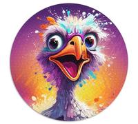 Puzzle da 1000 pezzi per adulti, motivo: struzzo colorato, rotondo, in cartone, per attività di unione familiare, regalo per la casa, gioco giocattolo per famiglie (dimensioni 67,5x67,5 cm)