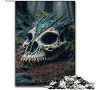 Puzzle da 1000 pezzi per adulti, motivo: teschio di drago, in legno, idea regalo per le feste, opera d'arte umoristica, opera d'arte dettagliata, 1000 pezzi(50x75cm)
