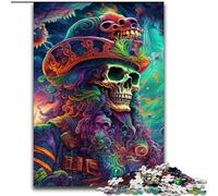 Puzzle da 1000 pezzi per adulti, motivo: teschio, pirata, capitano, in legno, per attività divertenti a casa, regalo di compleanno, regalo da viaggio(50x75cm)