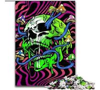 Puzzle da 1000 pezzi per adulti, motivo: teschio psichedelico, in legno, regalo perfetto per ragazzi dai 14 anni in su, 50x75cm, rompicapo per adolescenti, regalo perfetto per le feste